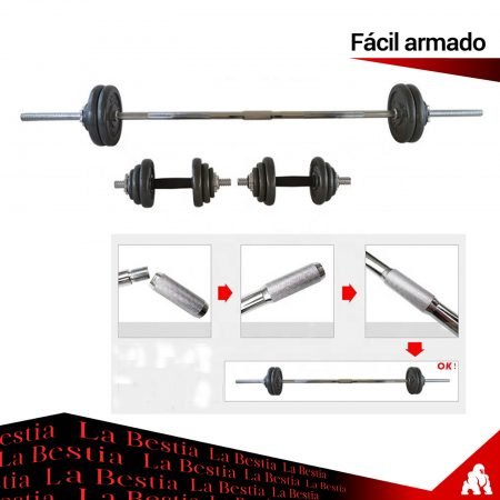 Set Mancuernas y Barra 50kg - Imagen 6