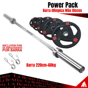 Power Pack (Barra Olímpica 220cm Más 60kg)