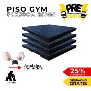 Piso Gym de Caucho 50X50 25mm (PREVENTA)