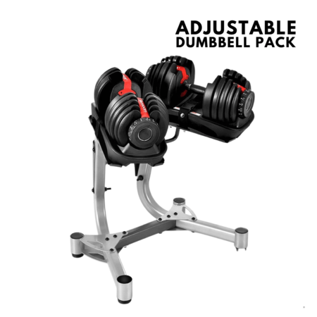Adjustable Dumbbells Pack (Par de Mancuernas Regulables + Rack Mancuernas Regulables)