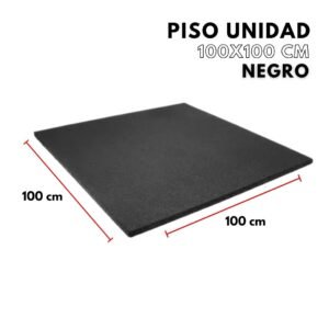 Piso Gym de Caucho 100X100 15mm Negro