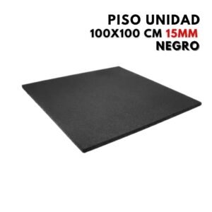 Piso Gym de Caucho 100X100 15mm Negro