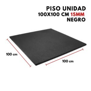 Piso Gym de Caucho 100X100 15mm Negro