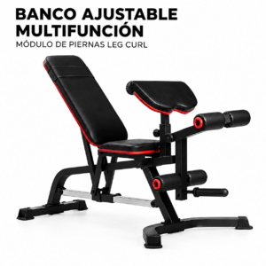 Banco ajustable multifunción con módulo de piernas Leg Curl