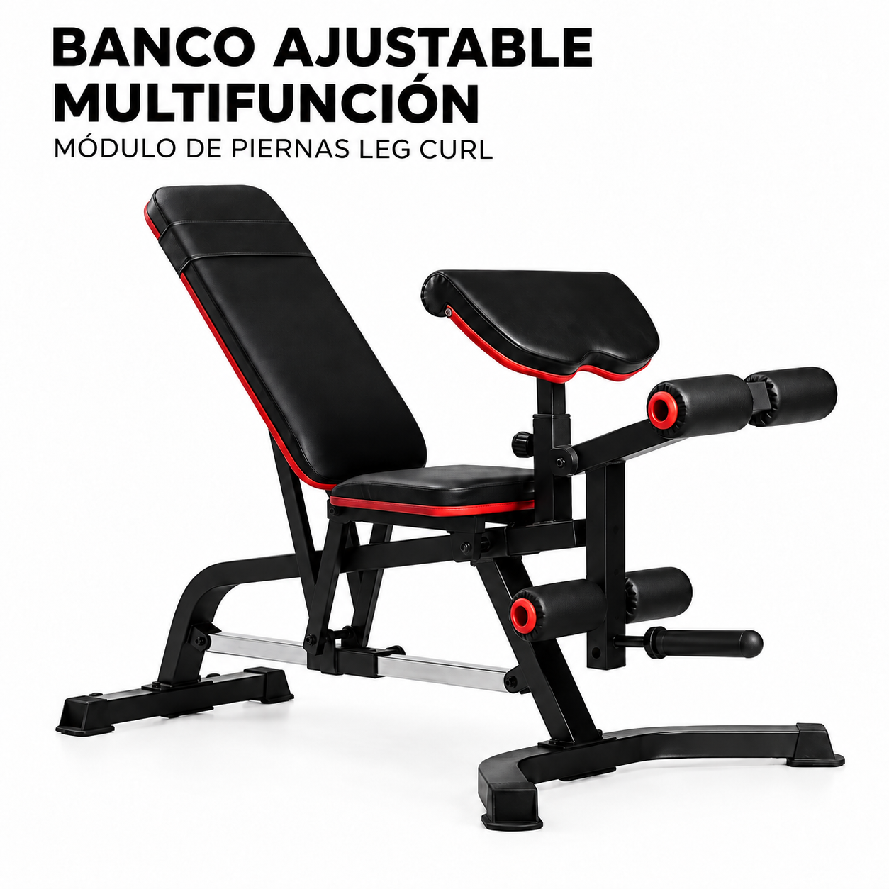 Banco ajustable multifunción con módulo de piernas Leg Curl