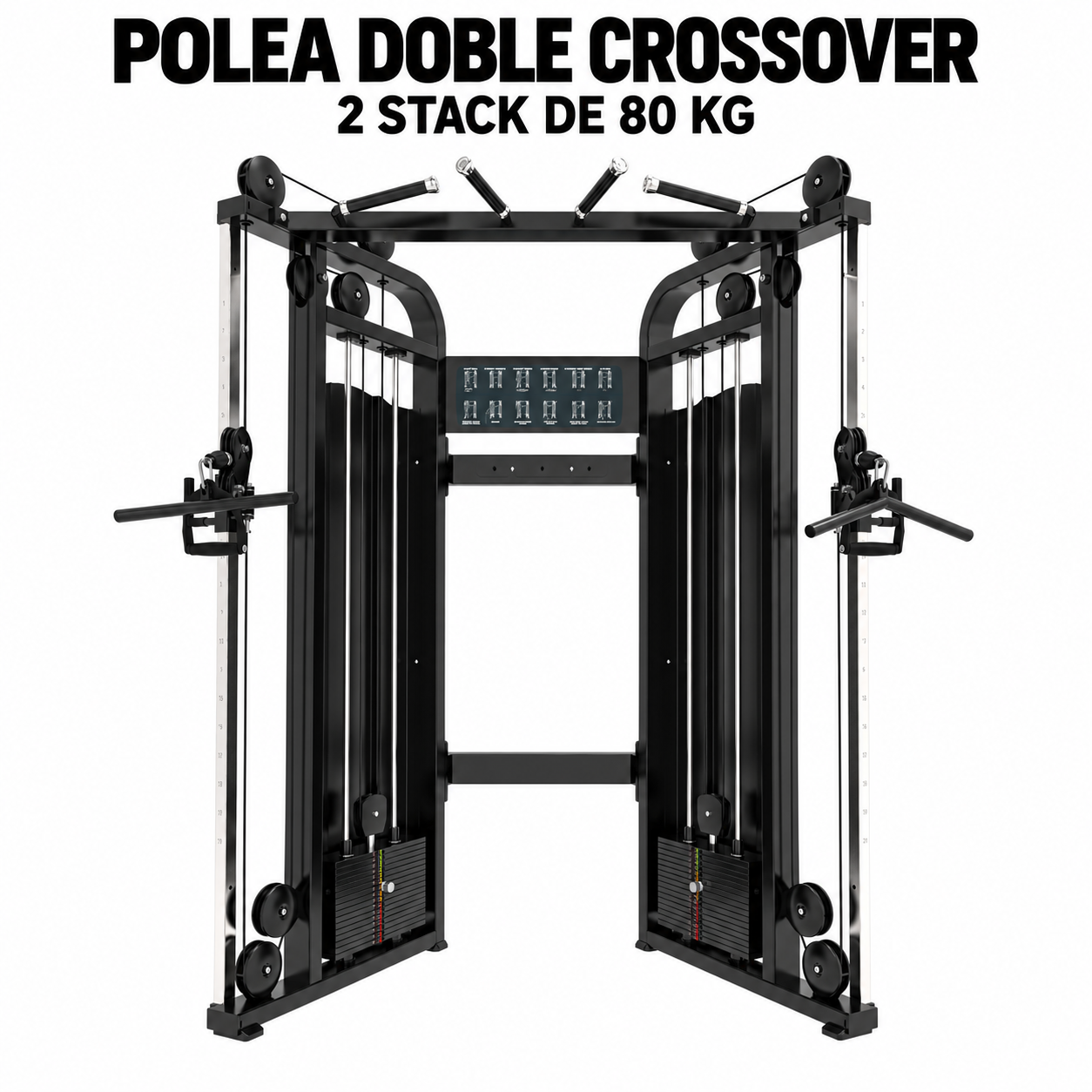 Polea doble crossover genérica con dos stacks de 80 kg
